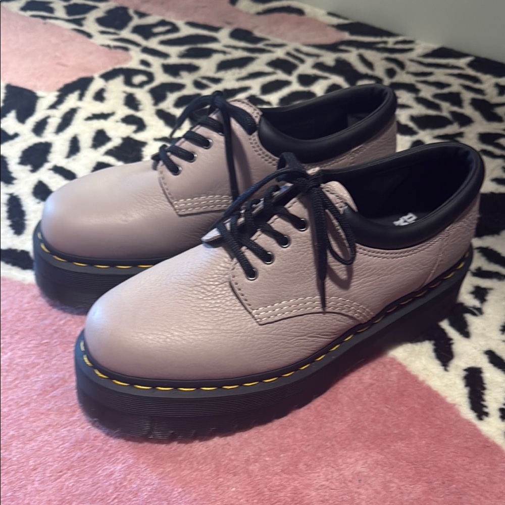 Dr. Martens Black and Purple Flats with Rugged Sole